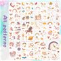 GEBETTER 12Feuilles Tatouage Temporaire Licorne Autocollant Tatouage Ephémère Etanche Décoration Fête Cadeau Anniversaire pour E