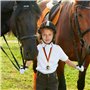 GEBETTER 6Pcs Médaille Allemand Médaille d’Or Equitation pour Gagnant Trophée Jouet Sport avec Ruban Noir Rouge Jaune