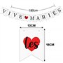1Pc Banderole VIVE les MARIES Guirlande Just Married pour Décoration Voiture Mariage Fiançailles avec Ruban