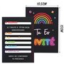 GEBETTER 12Pcs Carte Invitation Anniversaire Thème Néon pour Garçon Fille Enfant Fête Anniversaire