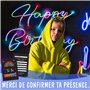GEBETTER 12Pcs Carte Invitation Anniversaire Thème Néon pour Garçon Fille Enfant Fête Anniversaire