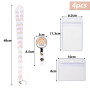 1Pc Cordon Arc-en-Ciel 2Pcs Porte Badge Transparent Porte Carte Thème Bohème Tour de Cou Rétractable pour Carte d’Identité Étudi