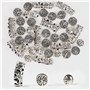 40Pcs Perle Alliage Intercalaire 3 Styles Arbre de Vie Tube Tibétain Rond Antique DIY Assortiment Argenté pour Bijoux Collier Br