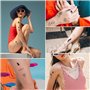 6Feuilles Tatouage Temporaire Français Faux Tatouage Ephémère Etanche Couleur Noire Décoration Fête Cadeau pour Femme Fille