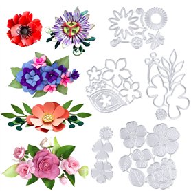 5 sets Matrices de Découpe Scrapbooking Cutting Dies Fleur Plante Bricolage Outil Gaufrage Décoration Pochoir Découpage pour Car