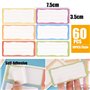 60PCS Étiquettes Autocollantes Étiquettes Adhésives Multicolores Accessoire Pour Note Écriture Scolaire École Cahier Livre Boîte