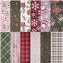 24 Feuilles Noël Matériel Scrapbooking en Papier Accessoires Décoratifs Bricolage Papeterie pour Décoration Noël Carte de Vœux J