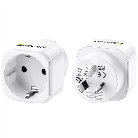 LENCENT 2X Adaptateur de Voyage France vers Australie/Chine 2 Broches Europe vers 3 Broches AUS pour Australie Chinoise Nouvelle