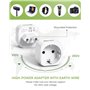 LENCENT Adaptateur Prise Brésil Deux pièces, Adaptateur de Voyage Europe Francaise FR 2 Broches vers BR 3 Broches pour Brésil, A