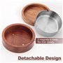 Cendrier Exterieur, Cendrier Original avec Couvercle en Bois, Cendrier Portable avec Couche Intérieure en Acier Inoxydable, Cend