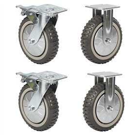 mosegor 4 Roulettes Pivotantes 200mm Roulettes pour Meubles avec Frein Roulettes Charge Lourde Rotation 360° Roulettes à Plaques