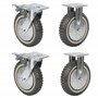 mosegor 4 Roulettes Pivotantes 200mm Roulettes pour Meubles avec Frein Roulettes Charge Lourde Rotation 360° Roulettes à Plaques