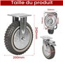mosegor 4 Roulettes Pivotantes 200mm Roulettes pour Meubles avec Frein Roulettes Charge Lourde Rotation 360° Roulettes à Plaques