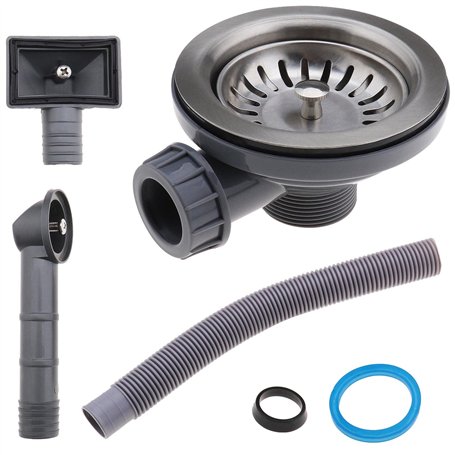 The Lord of the Tools Ensemble de 3 Éviers de Cuisine Collection en Acier Inoxydable Bonde de Crépine Vidange Kit de Bouchon ave