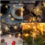 Guirlande Lumineuse de Flocon de Neige, 6M 40 LED Décoration de Noël Guirlande Lumineuse à pile, 8 Modes d'éclairage, Guirlande 