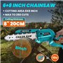 6"+8 Mini Tronconneuse a Batterie Sans Balais Avec Graisseur, Angle Réglable, Tronçonneuse Électrique Compacte Et Puissante De 1
