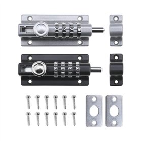 Create idea Lot de 2 verrous de verrouillage à combinaison à 4 chiffres sans clé avec vis anti-inviolation pour portail en bois