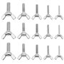 Be In Your Mind 50pcs Vis à Oreilles Papillon M3 M4 M5 M6 M8 Ensemble de Boulons à Oreilles en Acier Inoxydable Vis Papillon en