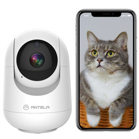 ANTELA Caméra Surveillance WiFi Intérieur 2MP 360° IP Caméra 2