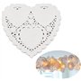 JOFONY Lot de 200 napperons en papier en forme de cœur, dentelle colorée pour gâteaux, dessous de verre et décoration de vaissel