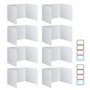 Qobobo Lot de 8 séparateurs de bureau pliables en forme de U - Pour bureau d'apprentissage - École primaire - Avec 8 étiquettes