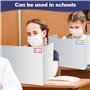 Qobobo Lot de 8 séparateurs de bureau pliables en forme de U - Pour bureau d'apprentissage - École primaire - Avec 8 étiquettes