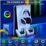 ALEEMTRY Accessoire PS5 Slim Nouveau, Support avec Ventilateur à 3 Vitesses/Lumière RVB/Stockage de 15 Jeux pour PS5 Slim Disc e