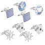 Create idea 4 paires Boutons de Manchette Hommes Boutons de Manchette Chemise Classique Boutons de Manchette pour Homme Père Mar