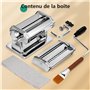 YASHE Machine à Pâtes Manuelle, 7 Épaisseurs Réglables, Machine à Pâtes en Acier Inoxydable avec Rouleau et Cutter, Machine à Pâ