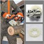 The Lord of the Tools Lot de 2pcs Engrenages à Vis sans Fin et Roues Droites pour Pompe à Huile Compatible avec Stihl 028 038 MS