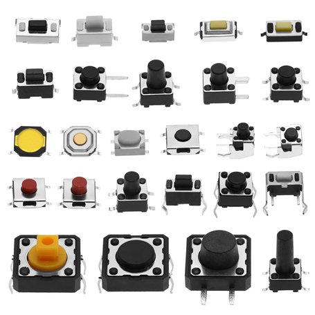 Be In Your Mind 260pcs Micro Interrupteur Tactile Momentané Kit d'assortiment d'interrupteurs à Bouton-poussoir Tactile 26 Valeu