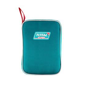 TOTAL - Ensemble de 9 Outils dans une Trousse en Toile | Mètre Ruban | Tournevis Phillips et Plat | Clé Ajustable | Pince Plate