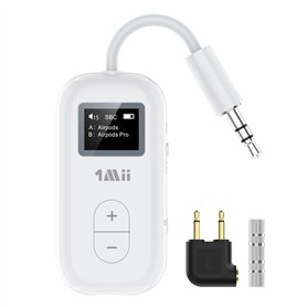 1Mii SafeFly Dual Adaptateur Avion Bluetooth 5.3 pour 2 Casque