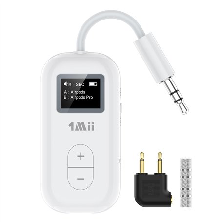 1Mii SafeFly Dual Adaptateur Avion Bluetooth 5.3 pour 2 Casque
