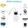 1Mii SafeFly Dual Adaptateur Avion Bluetooth 5.3 pour 2 Casque, Supporte aptX AD/LL/HD, Écran OLED, Transmetteur Bluetooth Audio