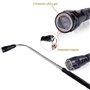 Queta 5Pcs Outil de Préhension Magnétique, 1.5/20lb Outil de Ramassage Aimanté et Miroir d'Inspection Carré/Rond, Avec LED et Po
