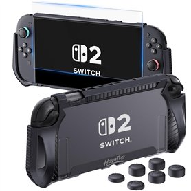 HEYSTOP Coque de Protection pour Nintendo Switch 2 Dockable Housse de Protection en TPU pour Console Switch 2 et Poignées avec C