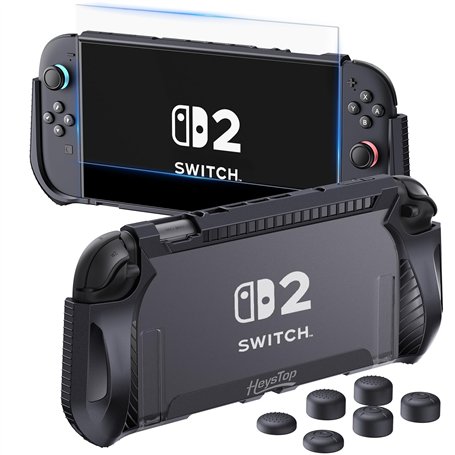 HEYSTOP Coque de Protection pour Nintendo Switch 2 Dockable Housse de Protection en TPU pour Console Switch 2 et Poignées avec C