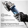 DongCheng Meuleuse d'angle 800 W, 125 mm, vitesse de rotation à vide : 11 800 tr/min, couvercle à fermeture rapide, poignée supp