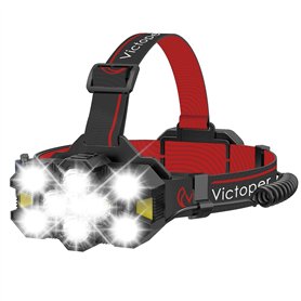 Victoper Lampe frontale rechargeable avec 11 LED améliorées
