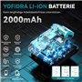 Yofidra Sécateur Électrique Sans Fil - Diamètre de Coupe 30 mm, Ouverture 45 mm, Ciseaux Électriques à 4 Vitesses avec 2 Batteri