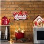 GEBETTER Décoration à Suspendre Noël 1Pc Plaque en Bois “Joyeux Noël””Bienvenue” Motif Nain de Noël Suspension avec Ficelle pour