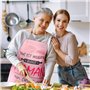GEBETTER Tablier Cuisine Maman Idée Cadeau “TOUT EST MEILLEUR QUAND MAMAN CUISINE” Rose Cadeau Original pour Noël Fête Mère Anni