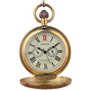 Tiong Montre de poche et gousset mécanique en cuivre antique pour homme avec chaîne et boîte cadeau de Noël