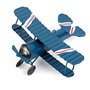 Evilandat Vintage Avion Décoration Modèle Biplan Avion en Fer Miniature Décoration de Maison Collection Ornement Bureau Bleu