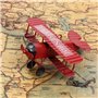 Evilandat Vintage Avion Décoration Modèle Biplan Avion en Fer Miniature Décoration de Maison Collection Ornement Bureau Bleu