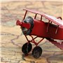 Evilandat Vintage Avion Décoration Modèle Biplan Avion en Fer Miniature Décoration de Maison Collection Ornement Bureau Bleu