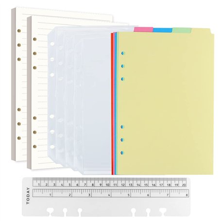Classeur A5 6 Trous Avec Recharge Papier 160 Feuilles/320 Pages