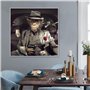 Yuefa Art Peinture sur toile argent et mafia beau singe mur art nordique affiches et impressions photos murales pour salon décor