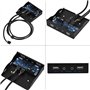 Yunseity Panneau Avant USB, 2 Ports USB 2.0 + Micro + Interface Audio HD, Concentrateur USB du Panneau Avant pour Disquette 3,5"